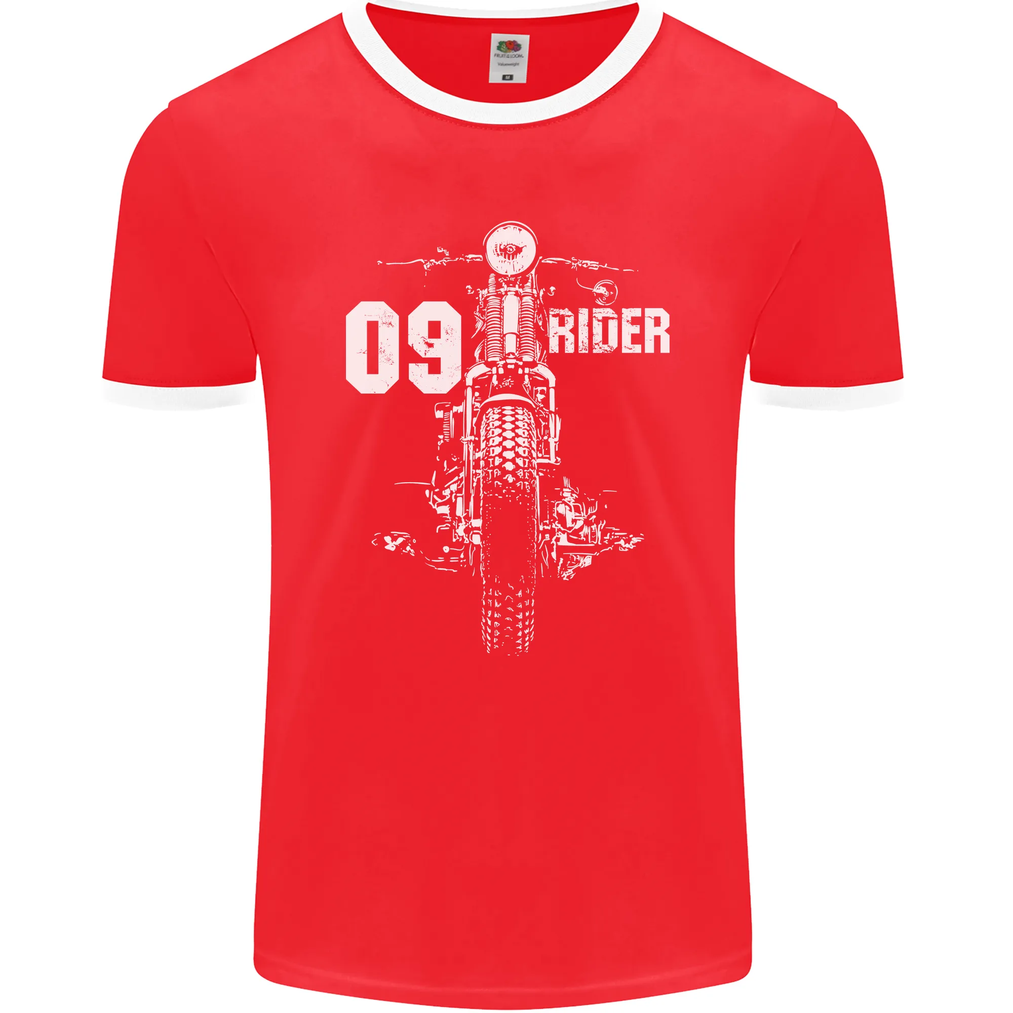 09 Motorbike Rider Biker Motorcycle Mens Ringer T-Shirt FotL