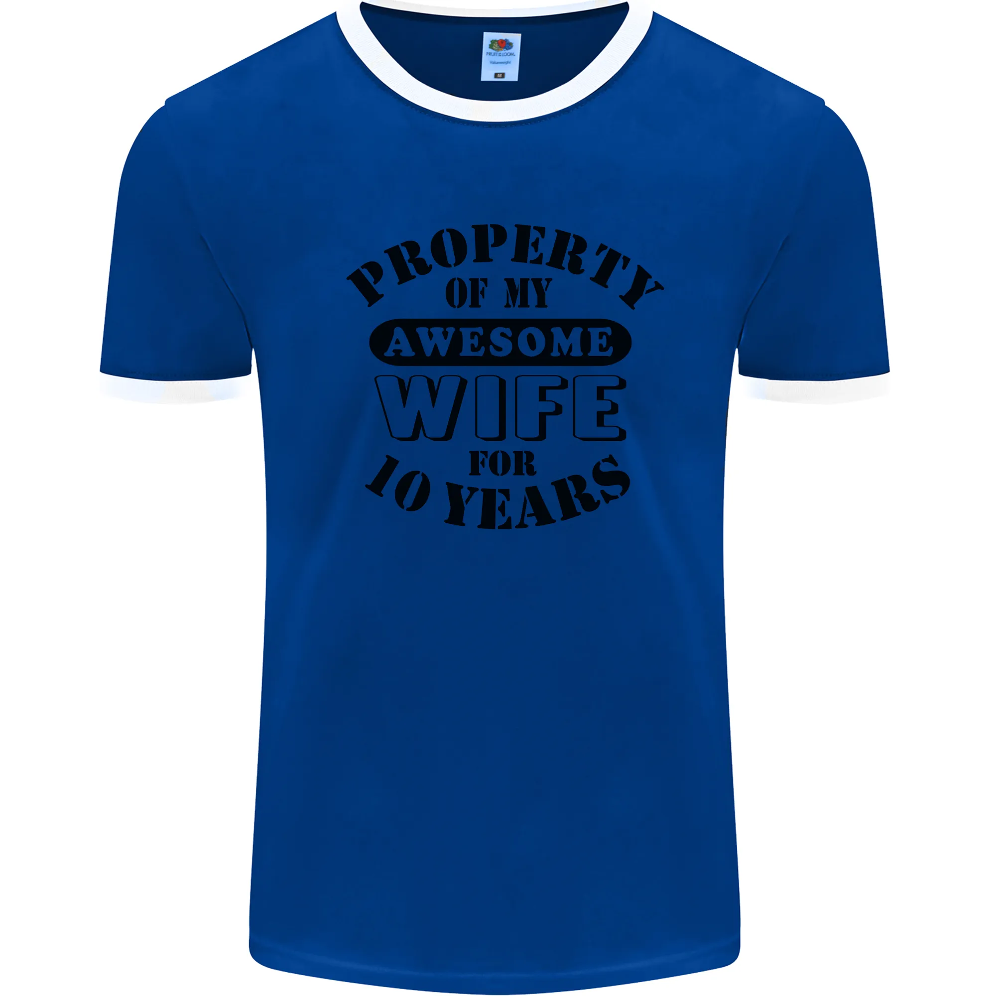 10th Wedding Anniversary 10 Year Funny Wife Mens Ringer T-Shirt