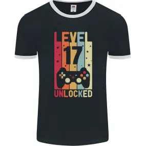 17th Birthday 17 Year Old Level Up Gaming Mens Ringer T-Shirt FotL