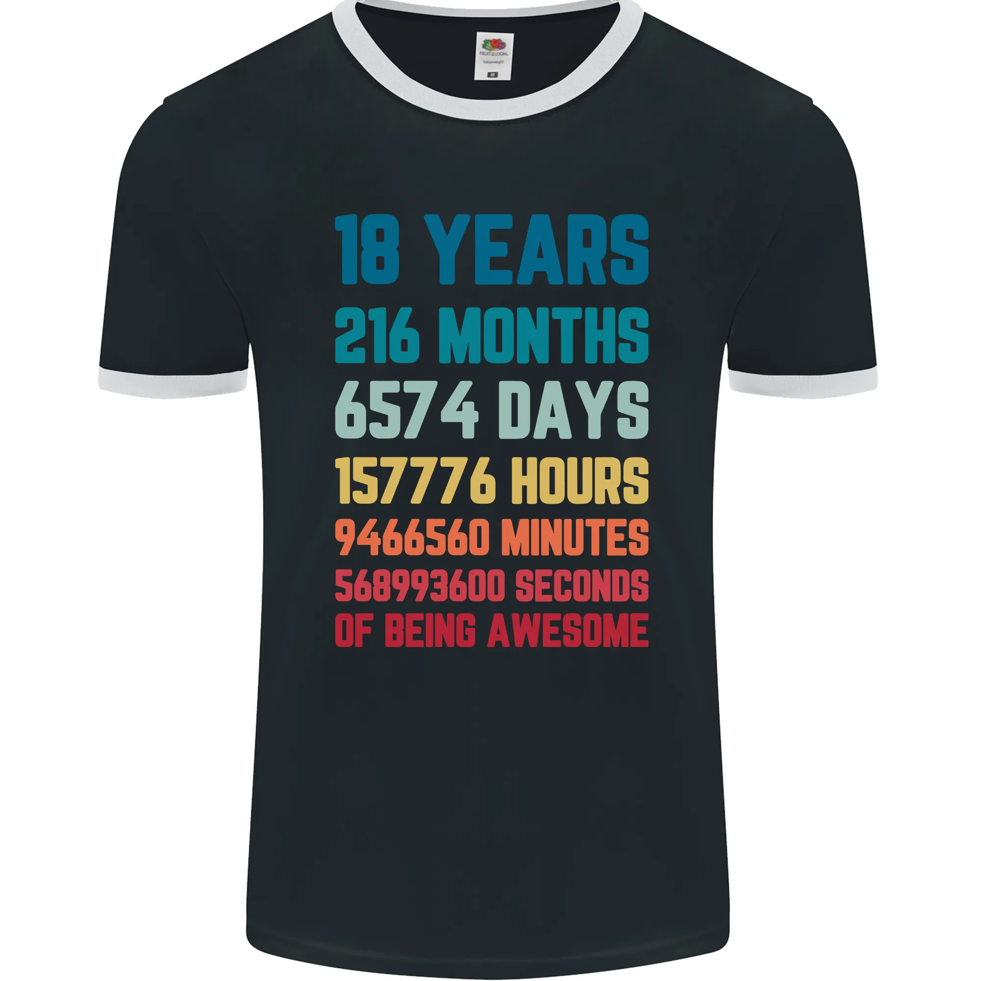 18th Birthday 18 Year Old Mens Ringer T-Shirt FotL