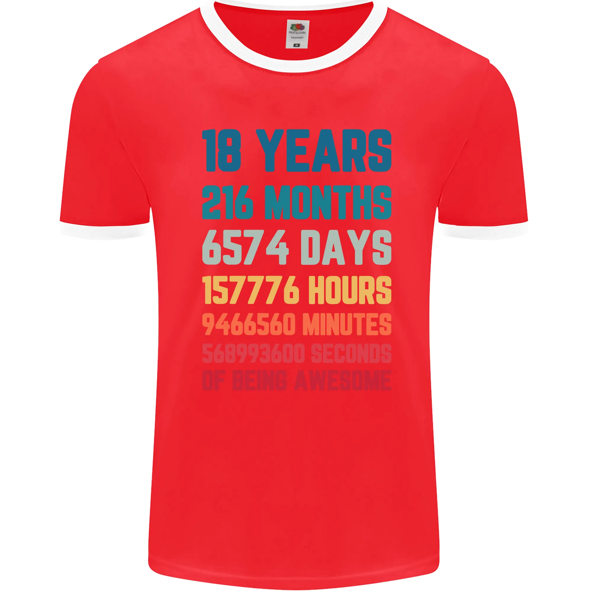 18th Birthday 18 Year Old Mens Ringer T-Shirt FotL