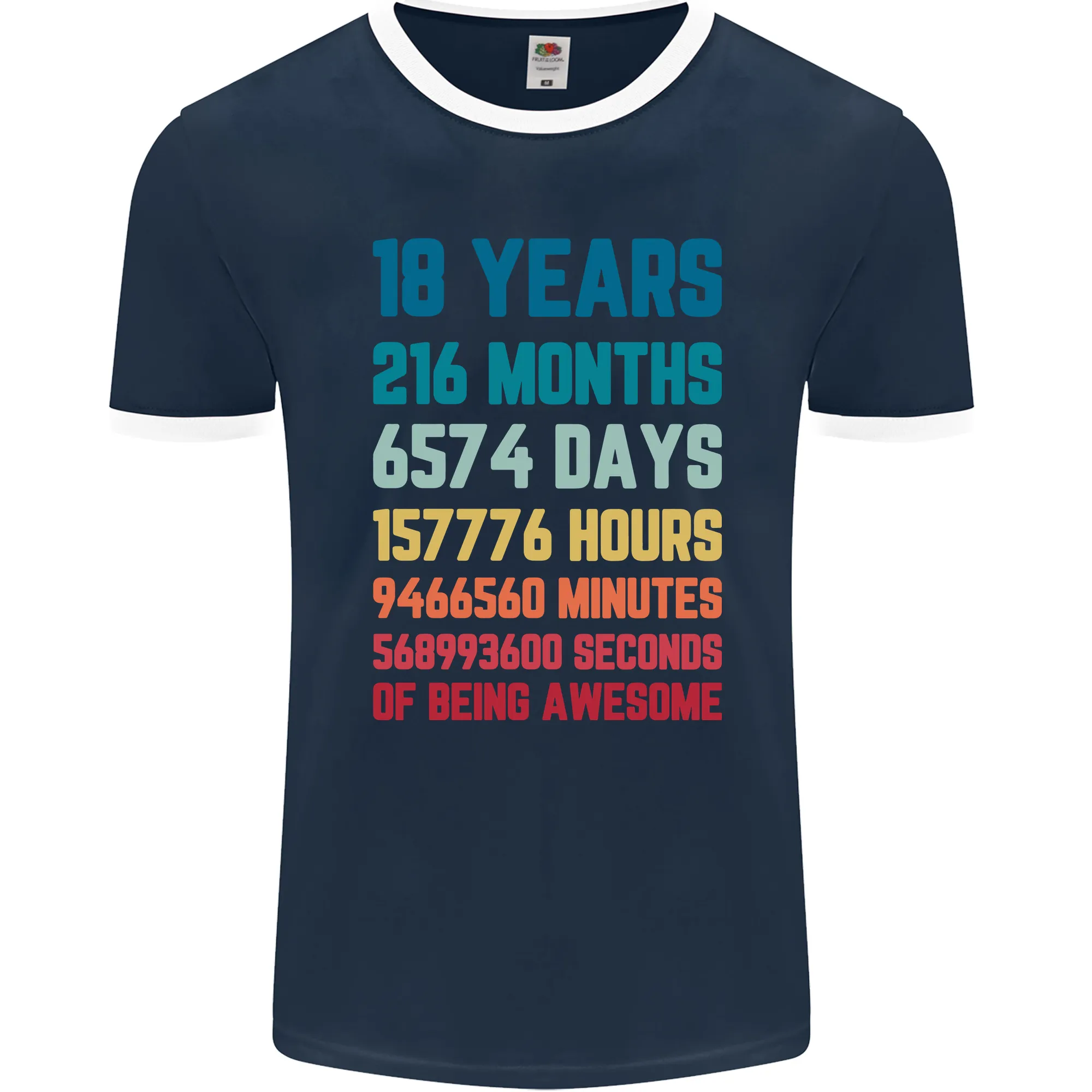 18th Birthday 18 Year Old Mens Ringer T-Shirt FotL