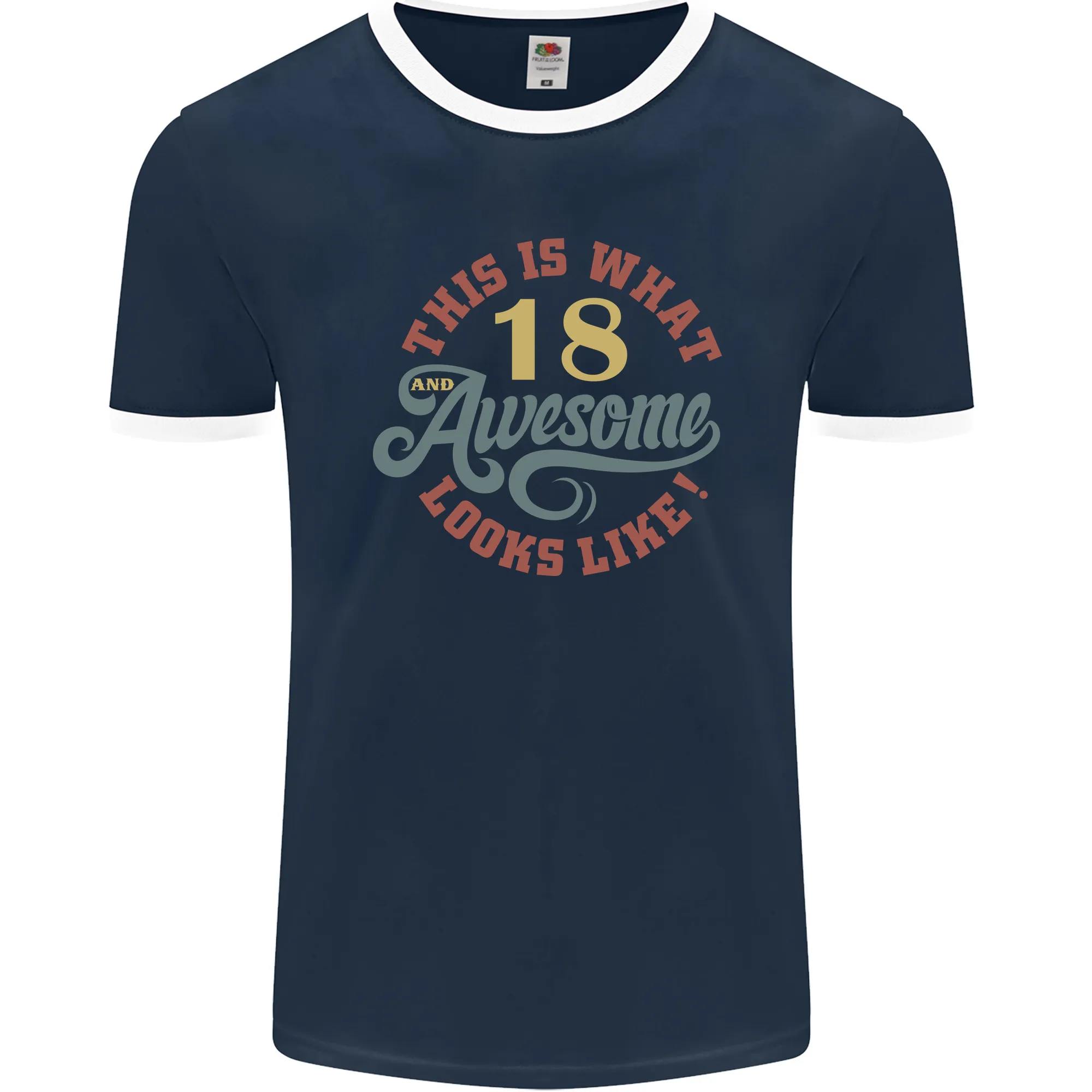 18th Birthday 80 Year Old Awesome Looks Like Mens Ringer T-Shirt FotL