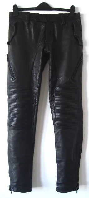 2011 Washed Leather Biker Trousers