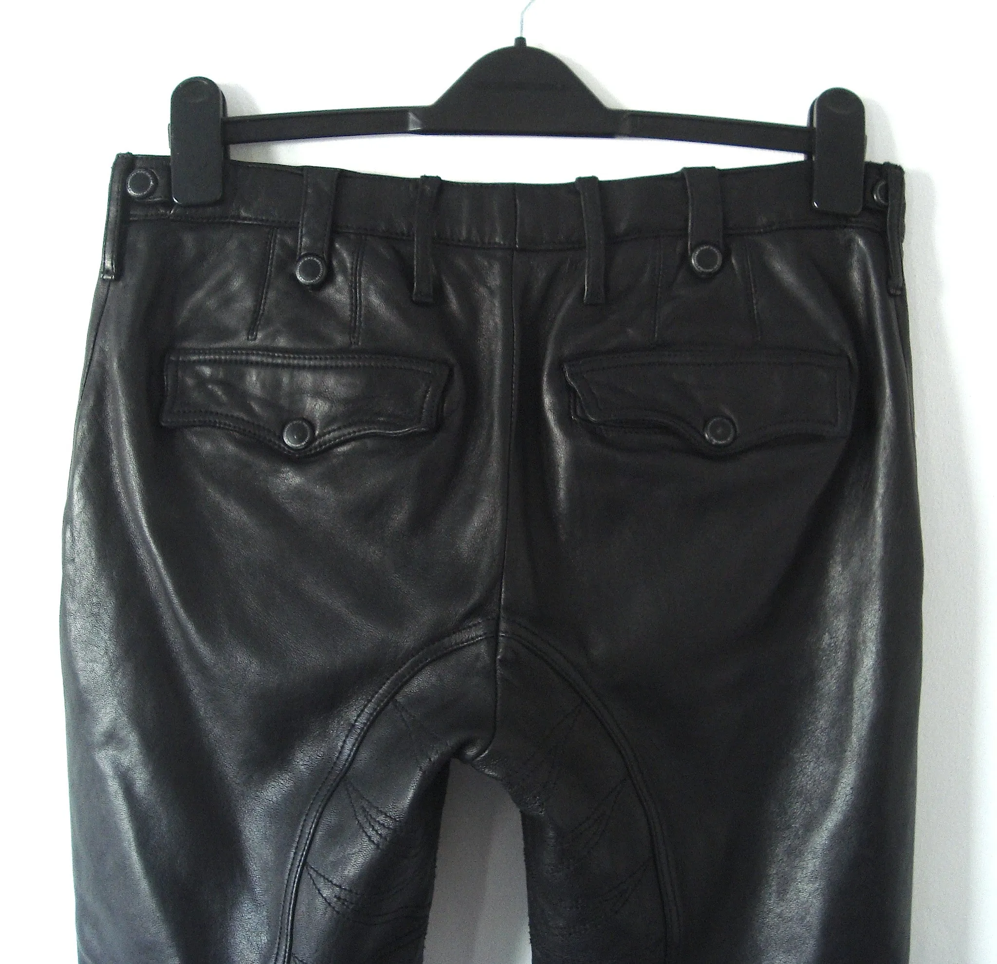 2011 Washed Leather Biker Trousers