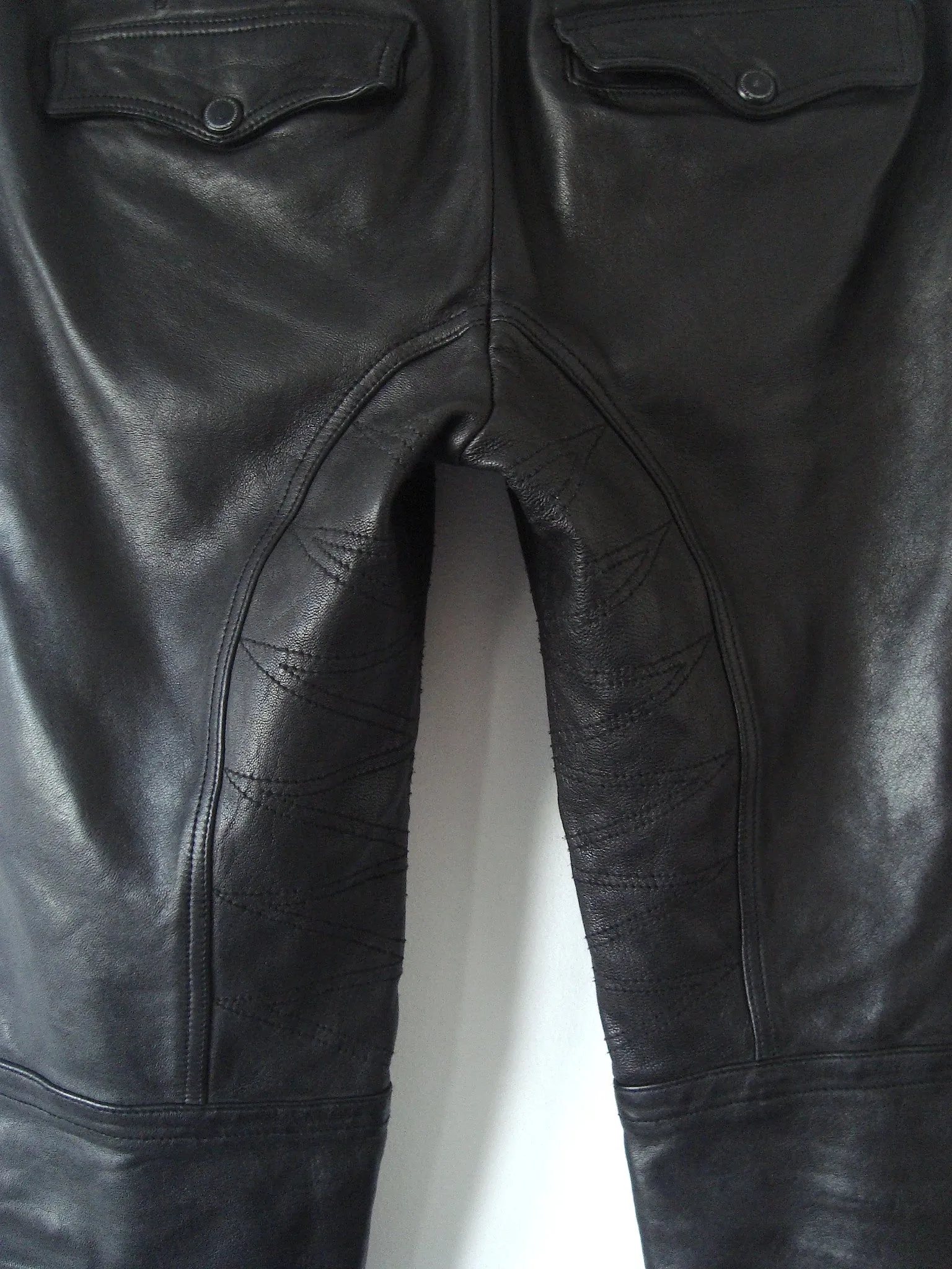 2011 Washed Leather Biker Trousers