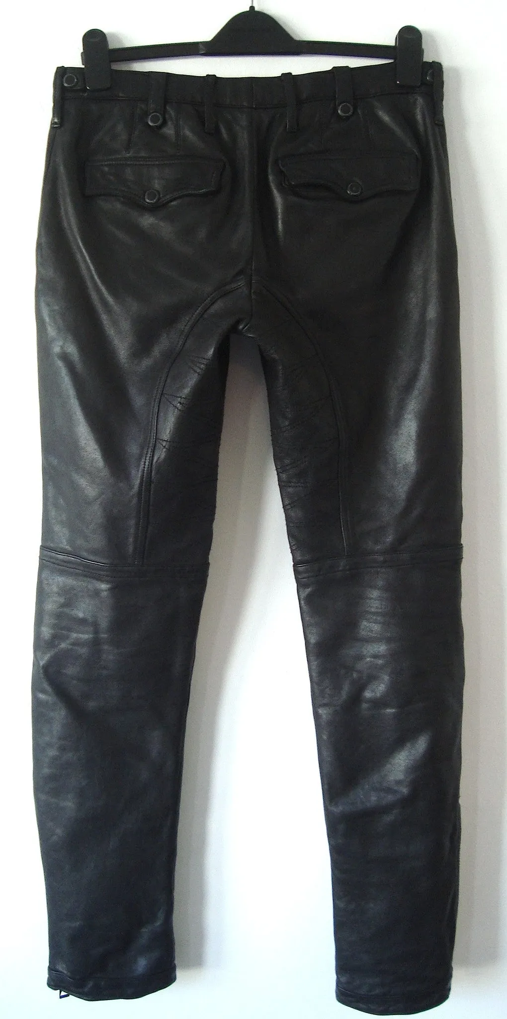 2011 Washed Leather Biker Trousers