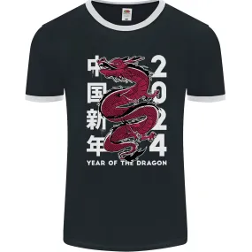 2024 Zodiac Chinese New Year of the Dragon Mens Ringer T-Shirt FotL