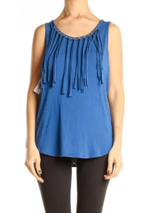 Blue Fringe Top