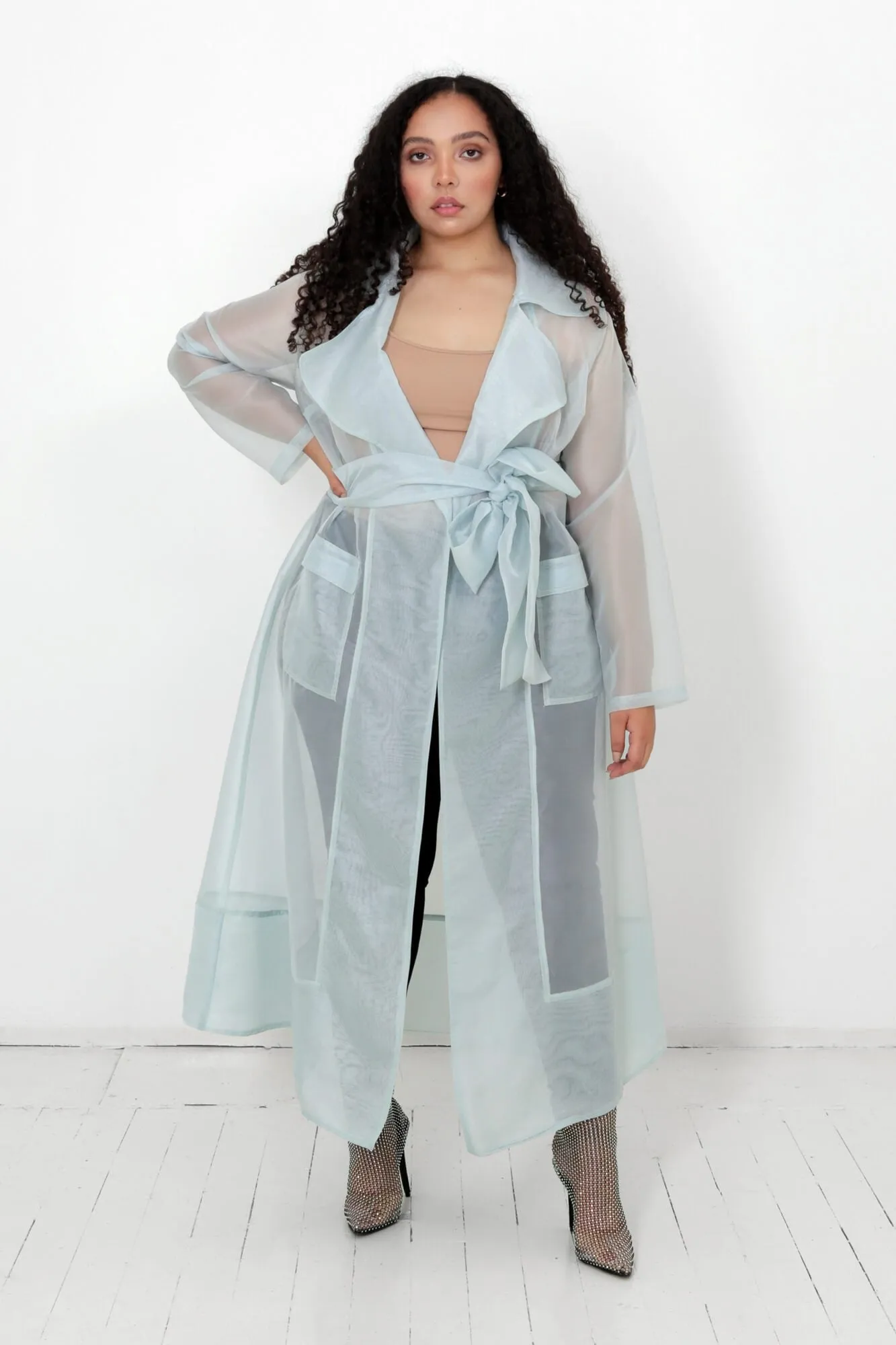 Cherish Organza Belted Trench