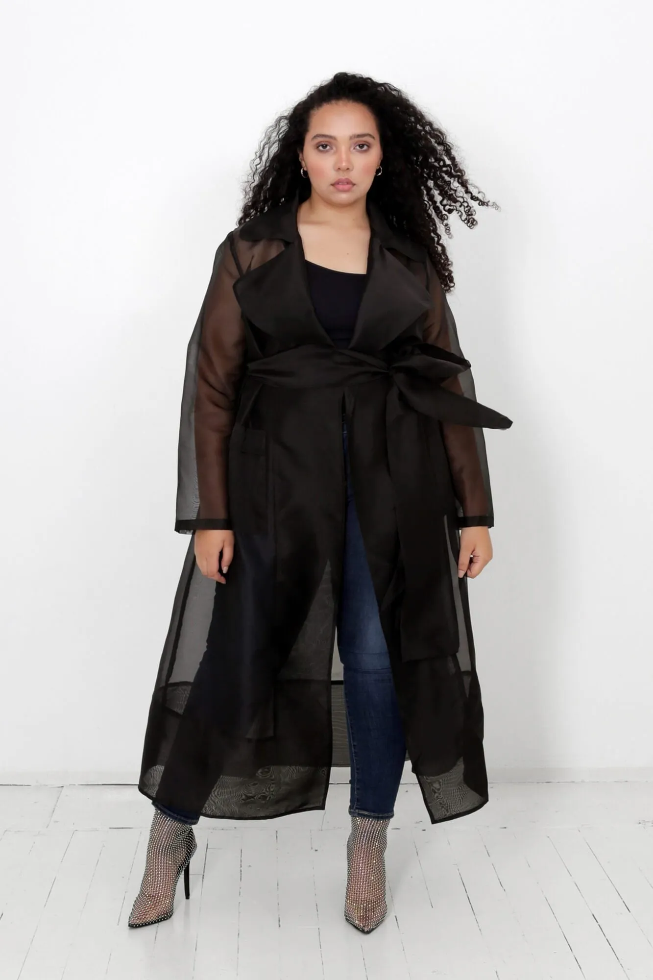 Cherish Organza Belted Trench