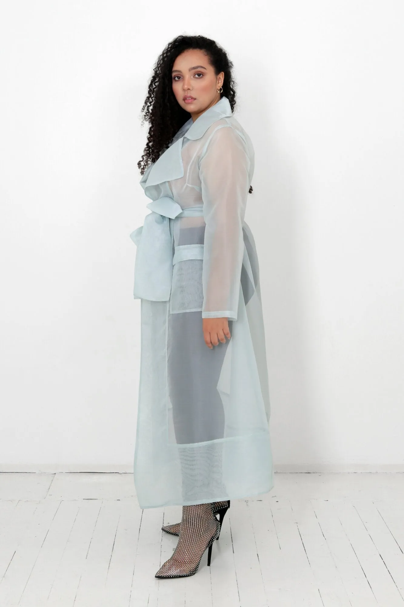 Cherish Organza Belted Trench