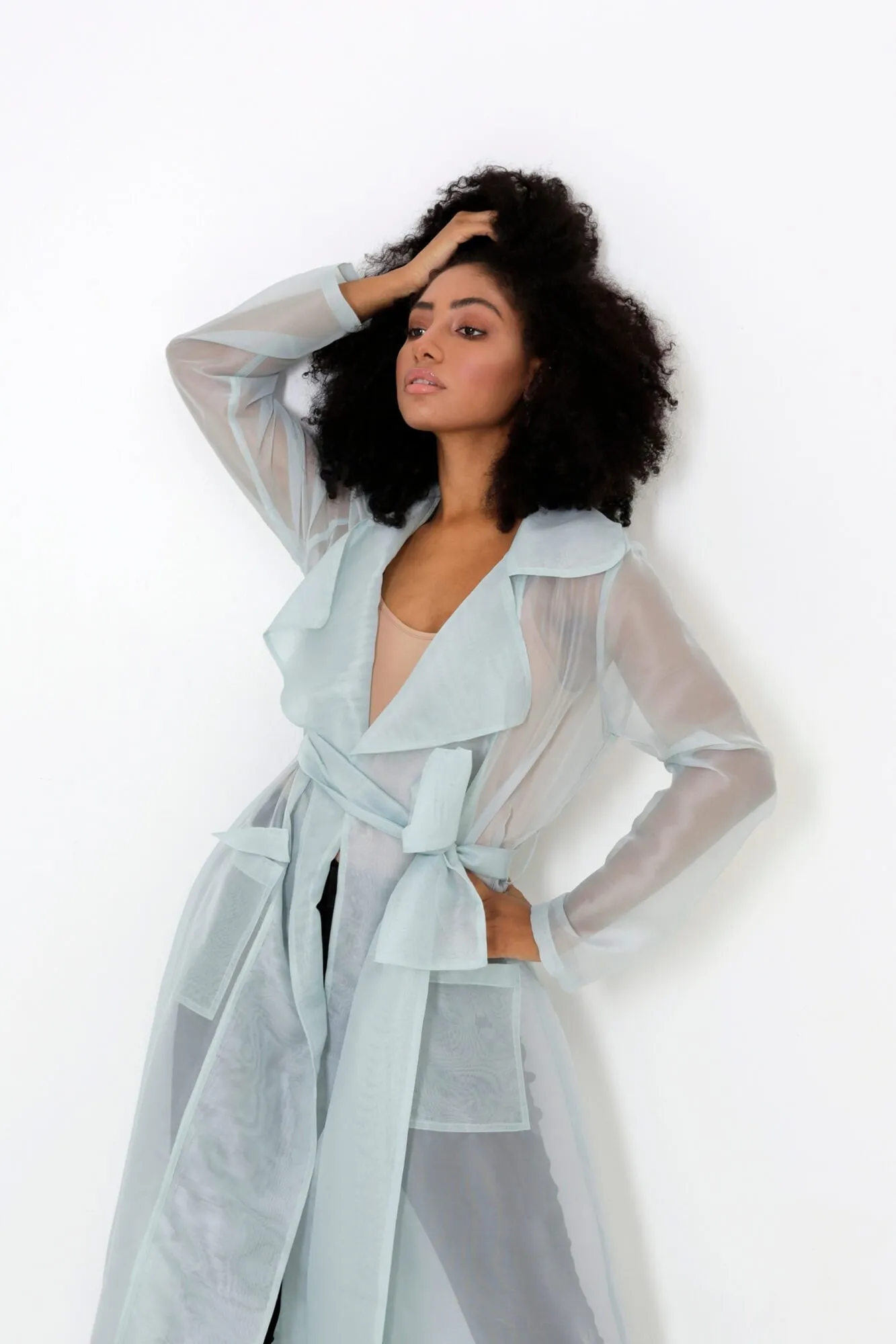 Cherish Organza Belted Trench