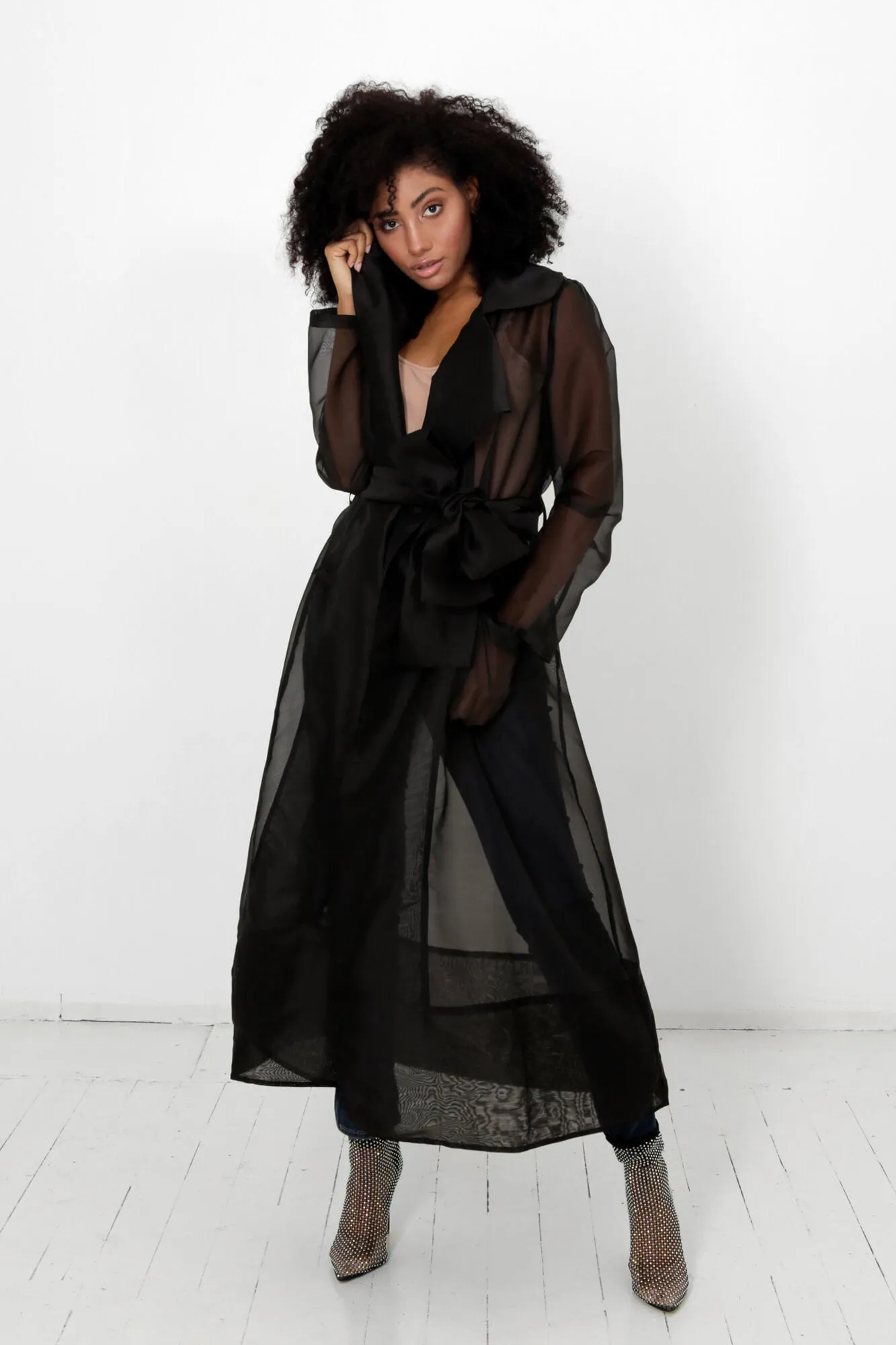 Cherish Organza Belted Trench