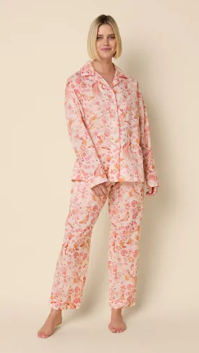 Coral Bird Voile Pajama