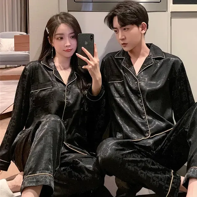 Couple Luxury Silk Pajamas Sets