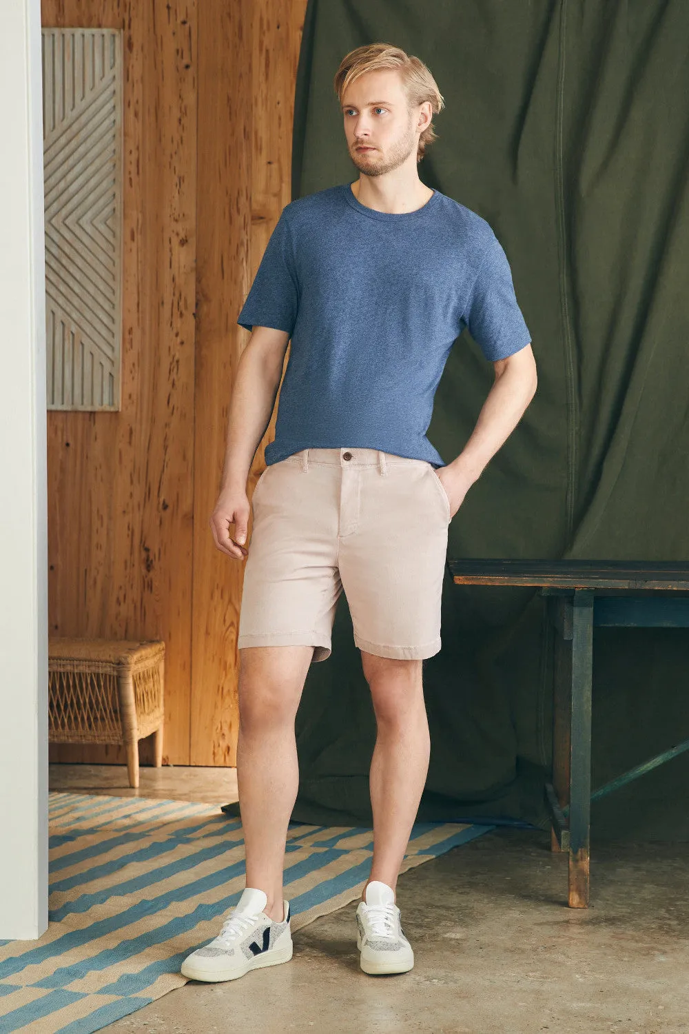 Faherty Coastline Stretch Chino Short 8" in Spring Quartz