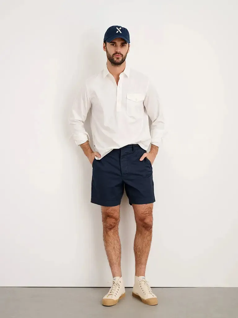 Flat Front Chino Shorts- Dark navy