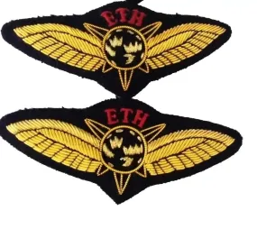 Handmade Gold Pilot Wings Badge - Custom Aviation Emblem