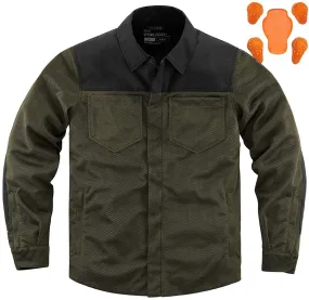 Icon Upstate Motorcycle Shirt, Dark Green