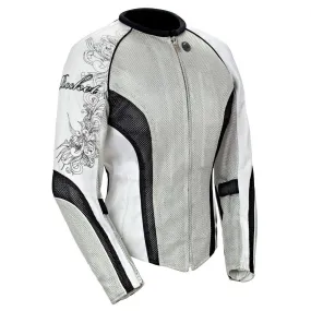 Joe Rocket 'Cleo 2.2' Womens Silver/Black/White Mesh Motorcycle Jacket