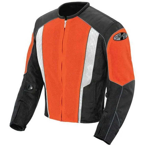 Joe Rocket 'Phoenix 5.0' Mens Orange/Black Mesh Motorcycle Jacket