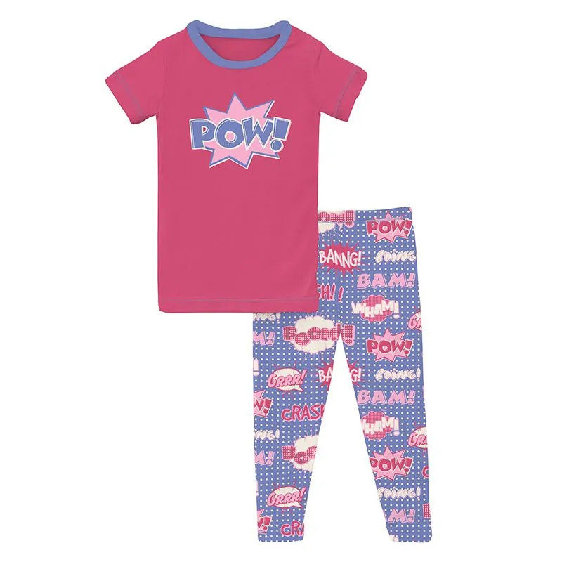 Kickee Pants Print Short Sleeve Graphic Tee Pajama Set - Forget Me Not Comic Onomatopoeia