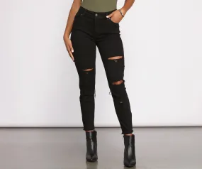 KittenAlarm - Clara High Rise Destructed Skinny Jeans