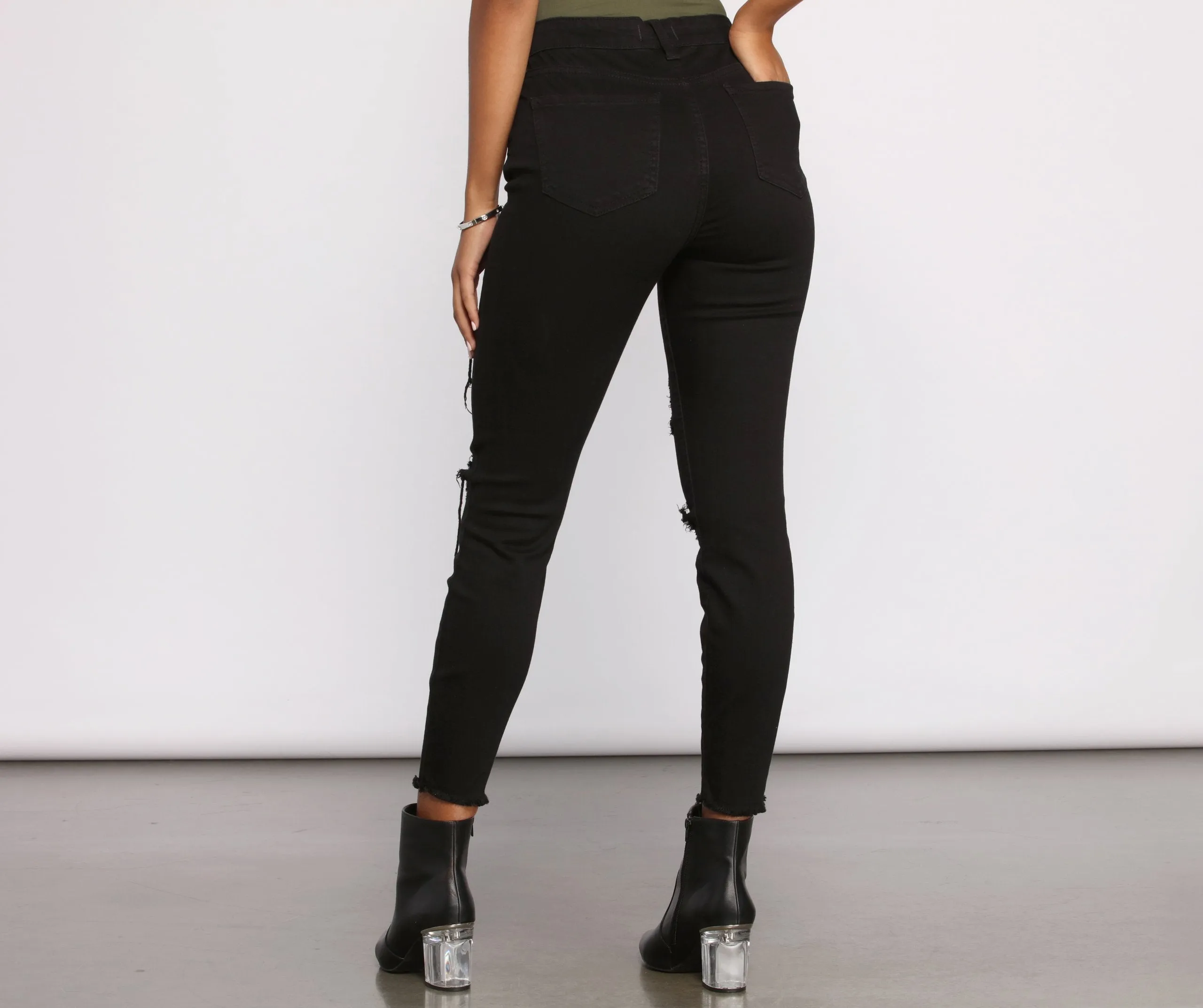 KittenAlarm - Clara High Rise Destructed Skinny Jeans