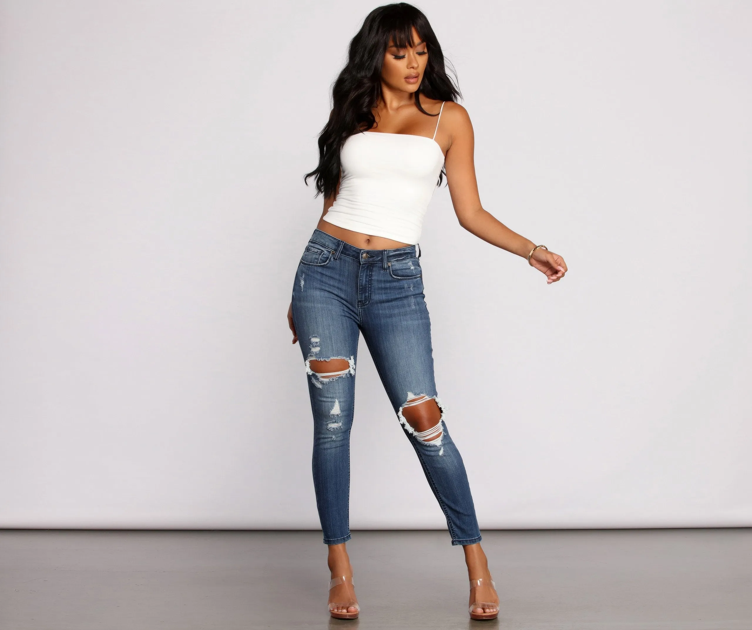 KittenAlarm - Clara High Rise Destructed Skinny Jeans