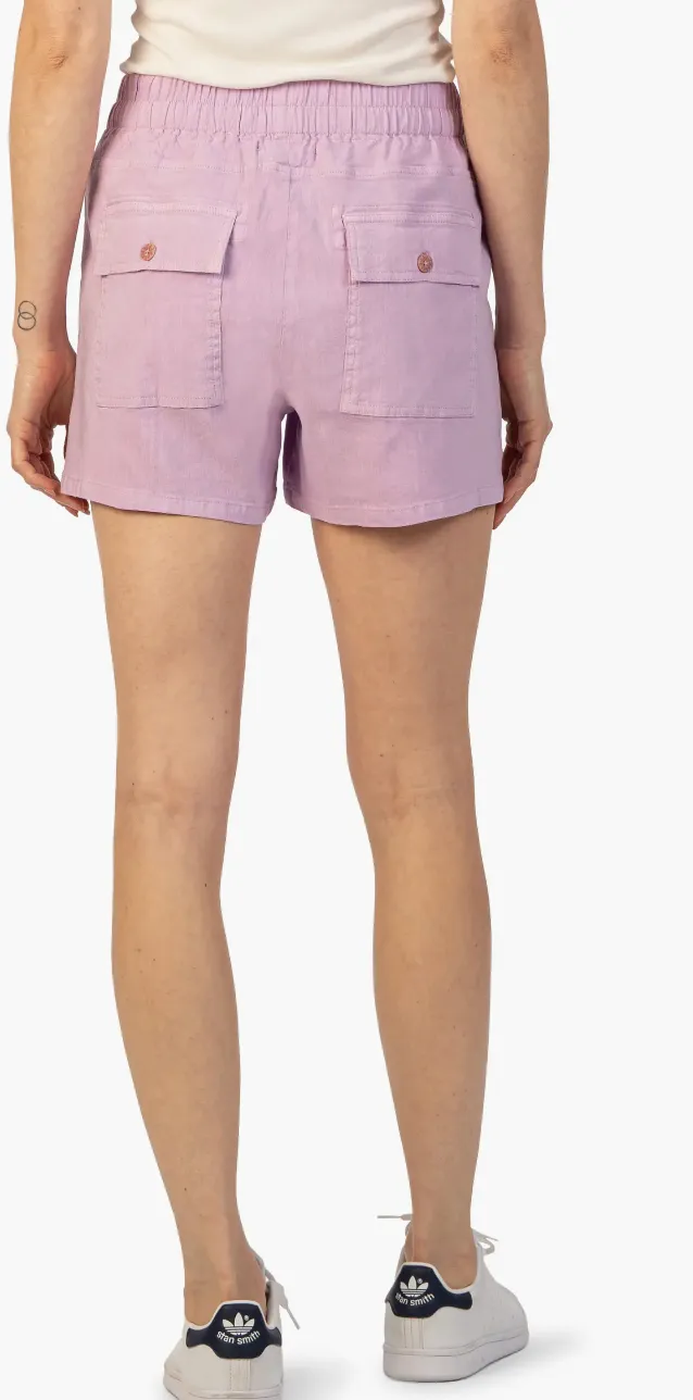 Kut Smocked  Elastic Waist Shorts Lavender