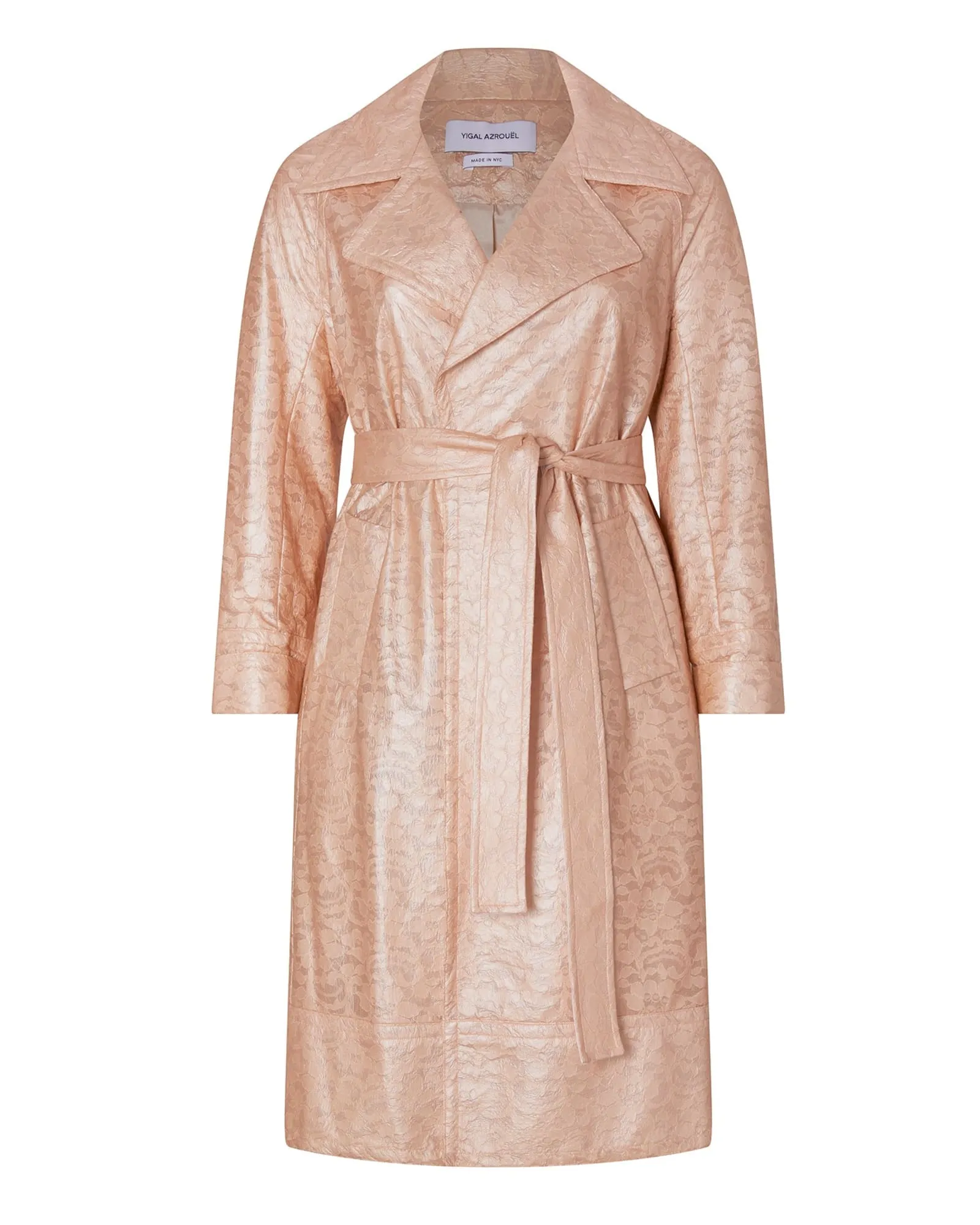 Laminated Lace Trenchcoat | Blush Multi