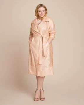 Laminated Lace Trenchcoat | Blush Multi