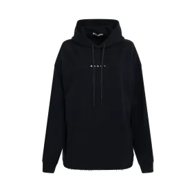 Logo Detail Hoodie in Black