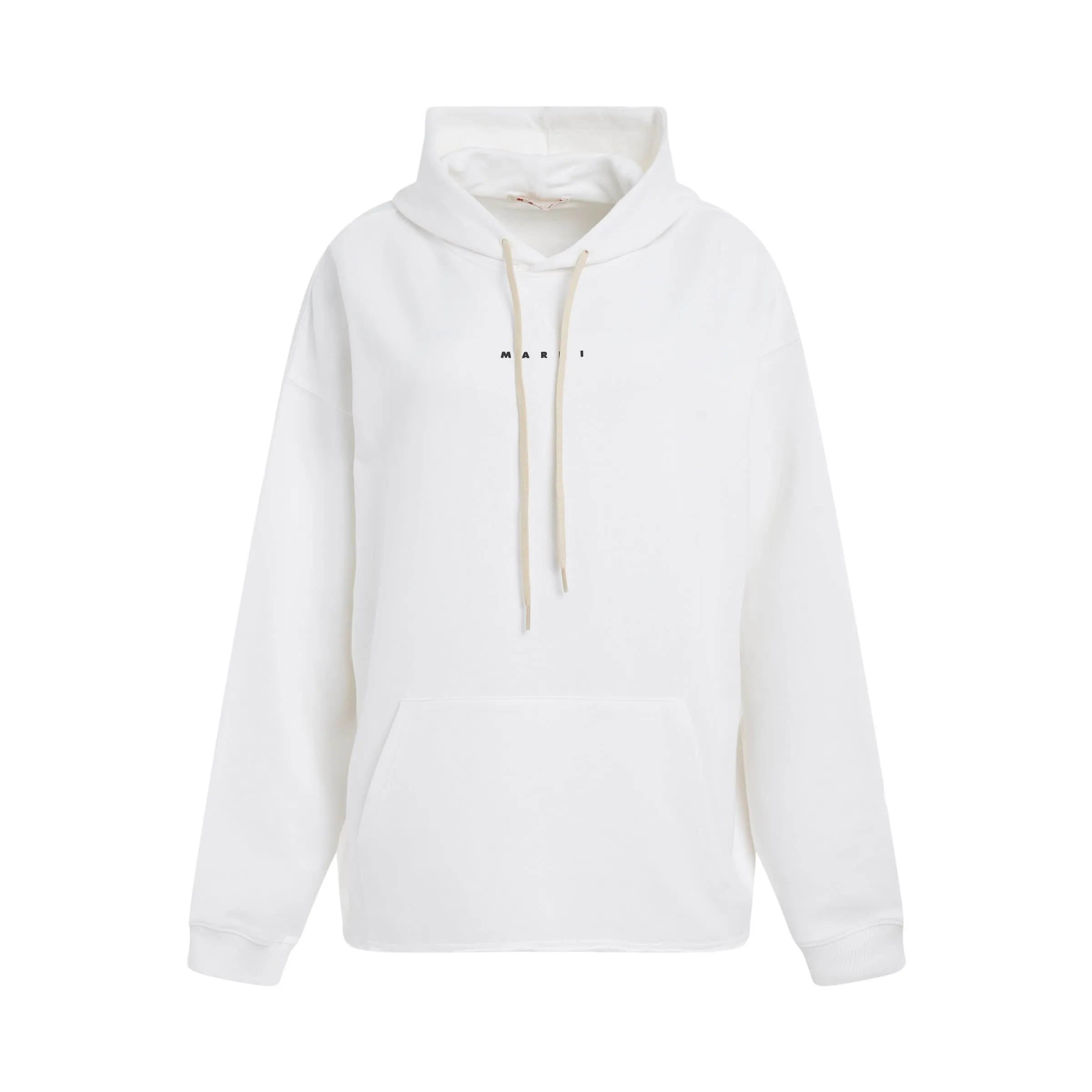 Logo Detail Hoodie in Stone White