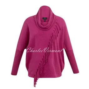 Marble Fringe Detail Sweater – style 6373-181 (Raspberry)