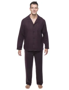 Men's 100% Cotton Flannel Pajama Set - Herringbone Fig/Black