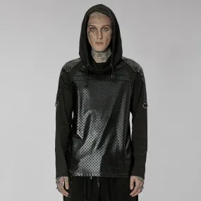 Men's Gothic Cutout Splice Drawstring Hoodies