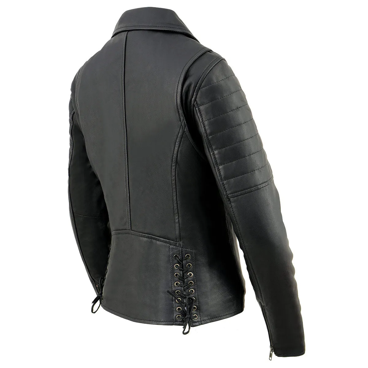 Milwaukee Leather SFL2870 Women's ‘Duchess’ Black Motorcycle Style Fashion Casual Leather Jacket