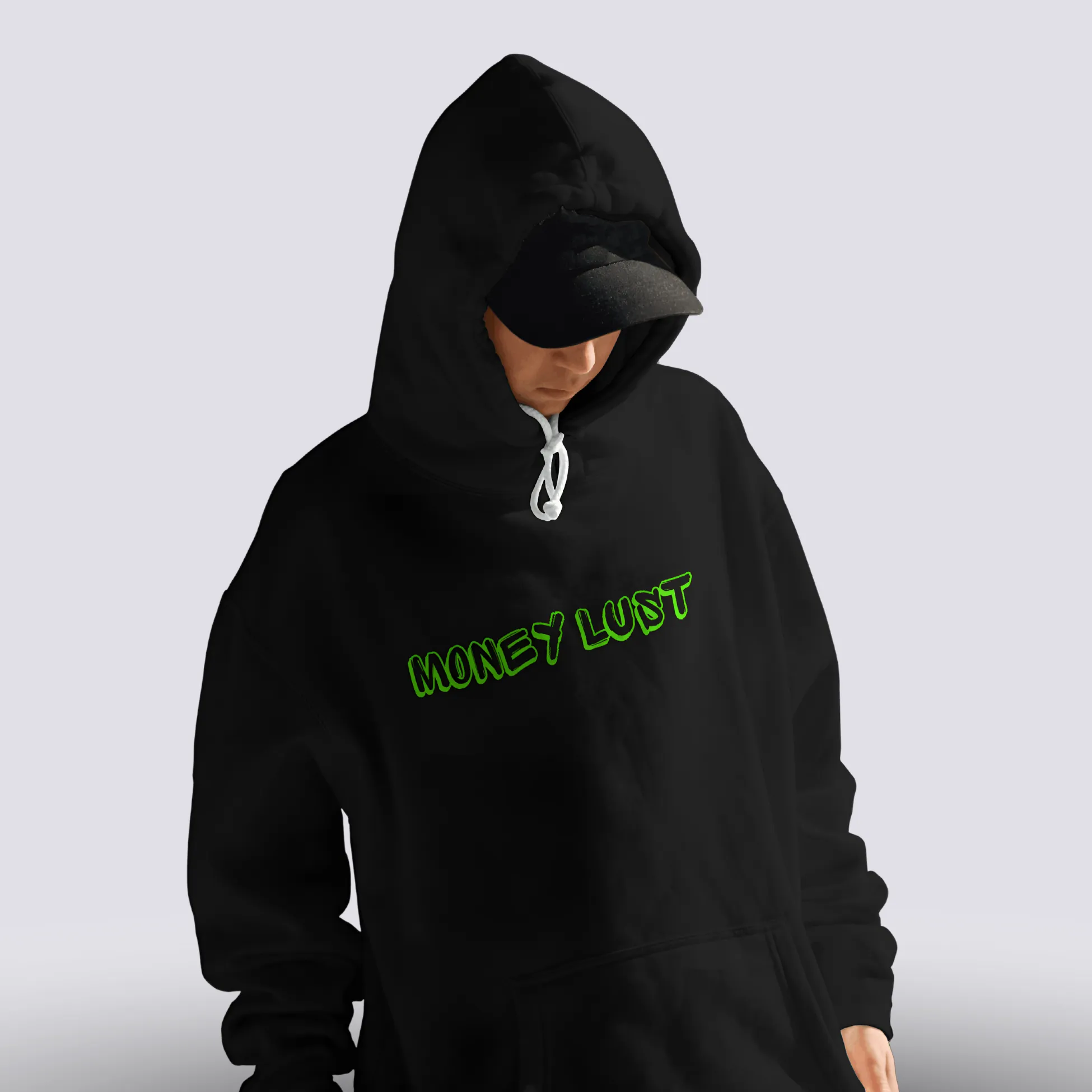 Money Lust Relaxed fit Black Hoodie For Men By Demon Wear