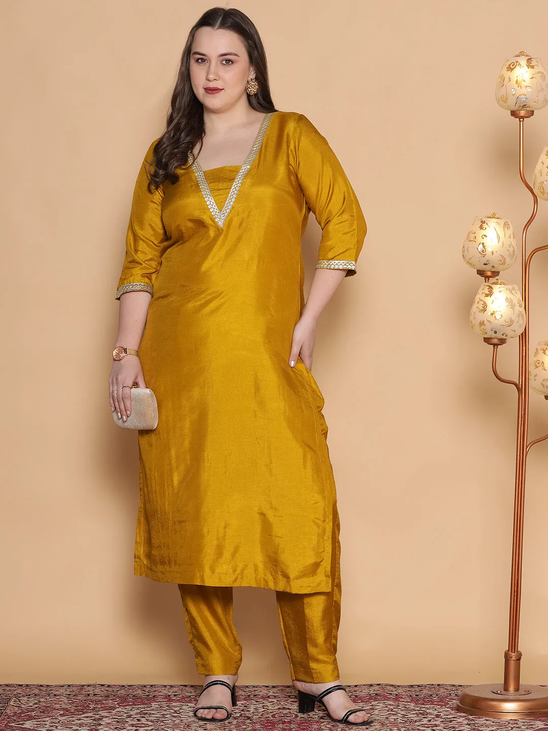 Mustard Silk Pants