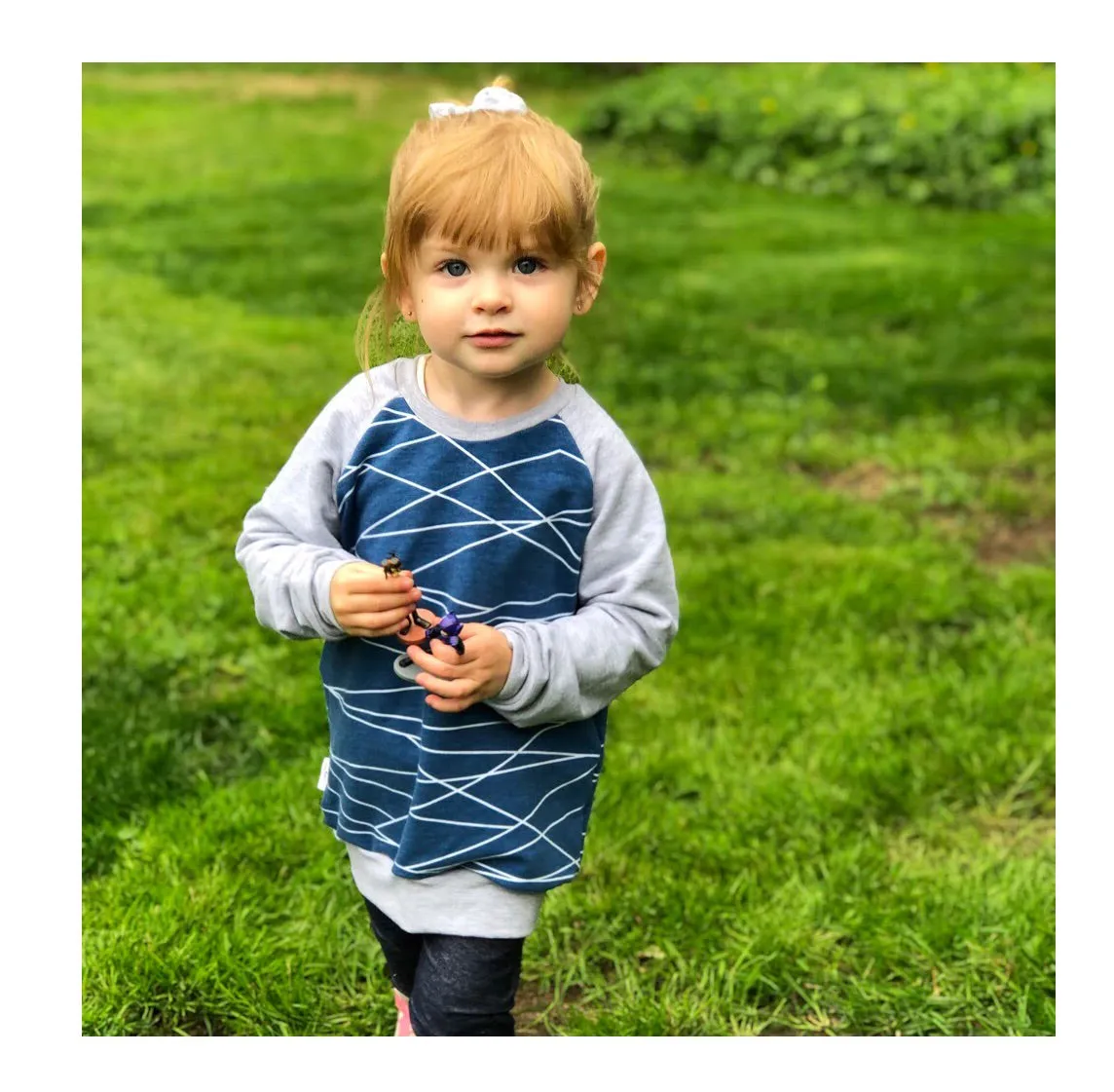 Navy Line Work Raglan