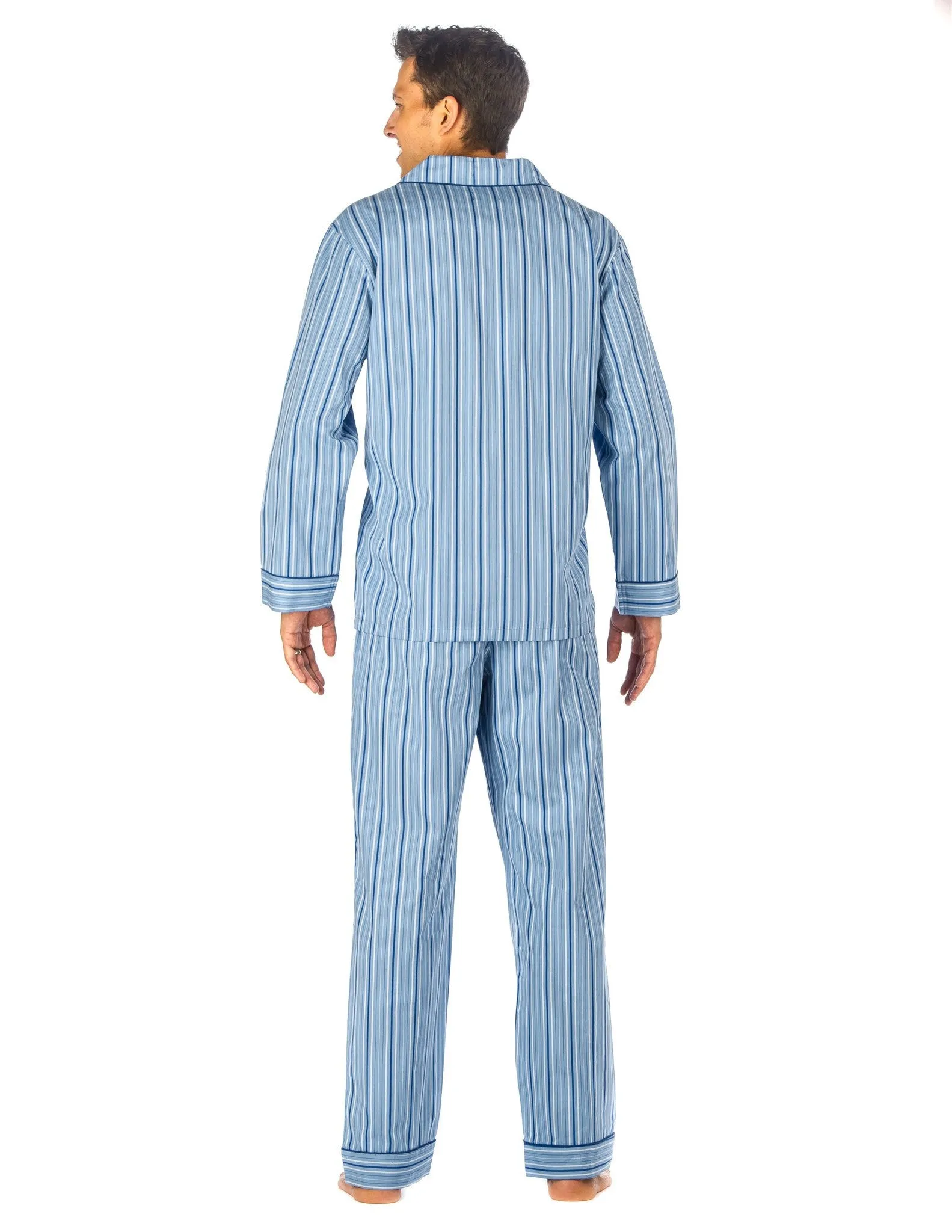 Noble Mount Mens Premium 100% Cotton Woven Pajama Sleepwear Set