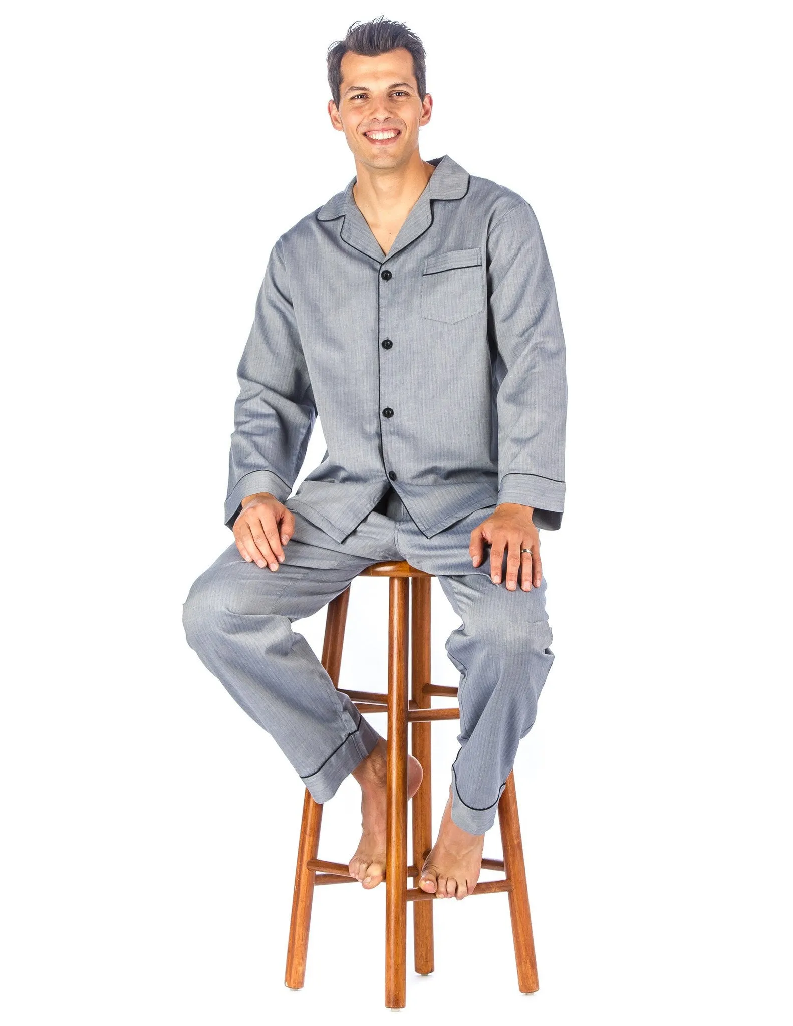 Noble Mount Mens Premium 100% Cotton Woven Pajama Sleepwear Set