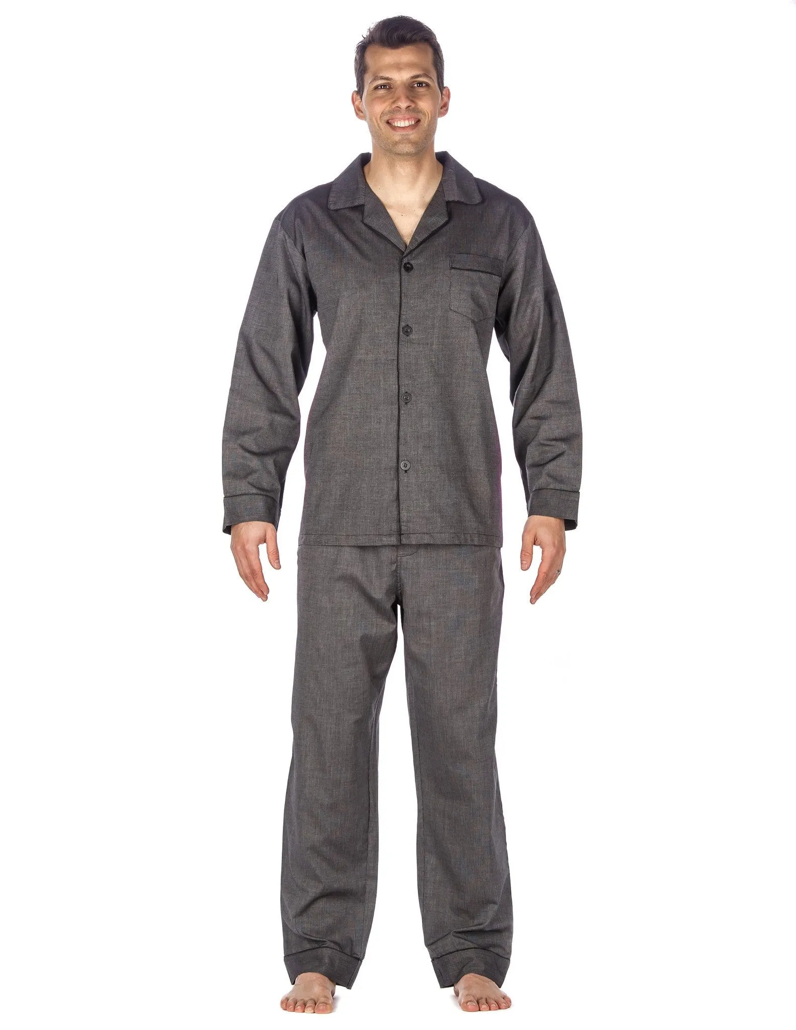 Noble Mount Mens Premium 100% Cotton Woven Pajama Sleepwear Set