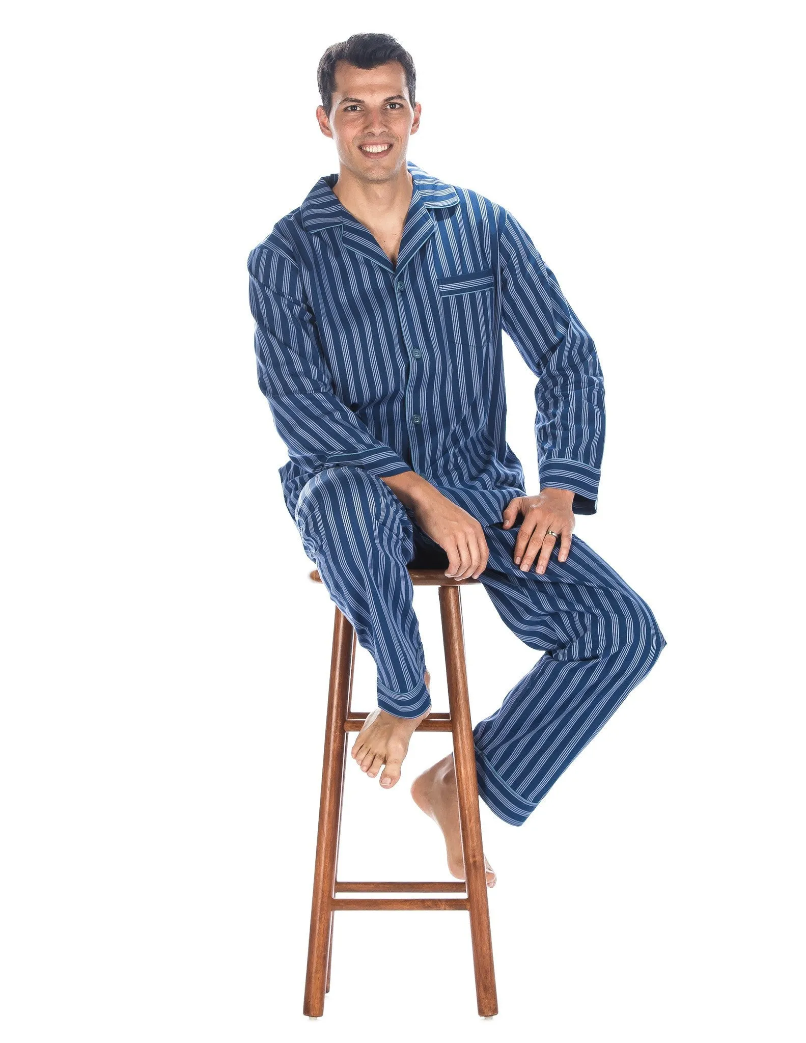 Noble Mount Mens Premium 100% Cotton Woven Pajama Sleepwear Set