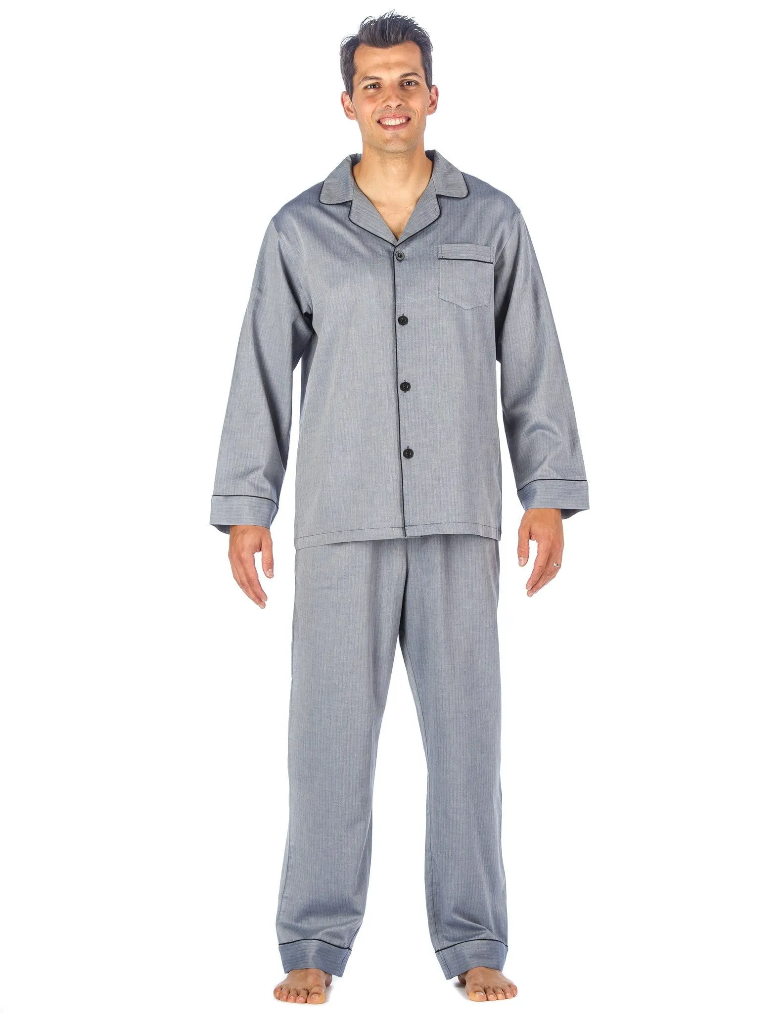 Noble Mount Mens Premium 100% Cotton Woven Pajama Sleepwear Set