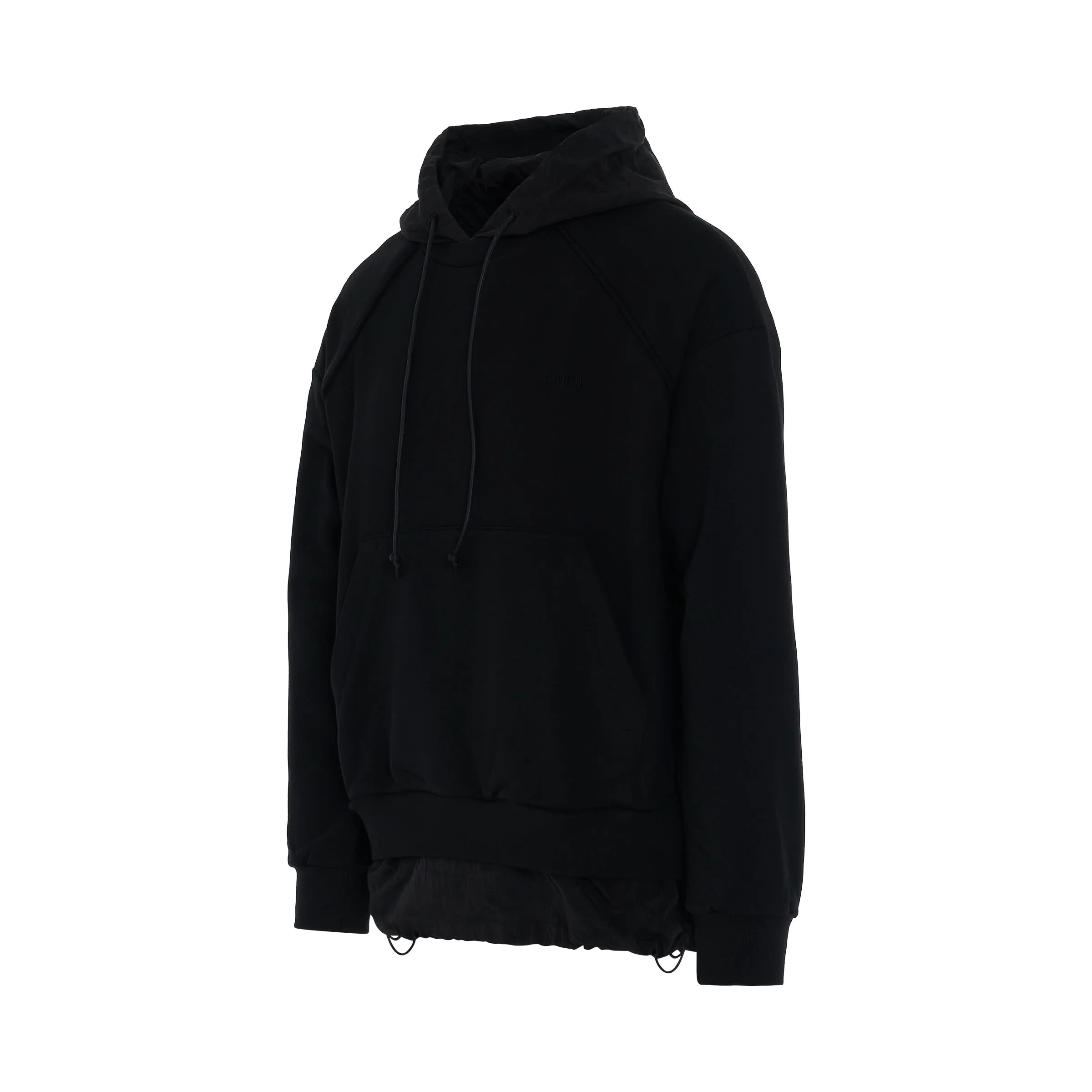 Oversize Drawstring Hoodie in Black