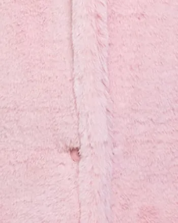 Pink Long Faux Fur Teddy Coat | Pink