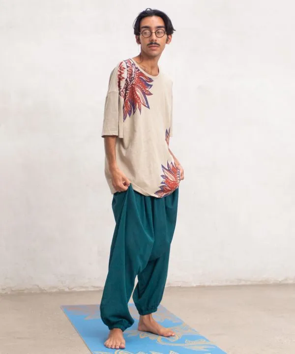 Plain Drawstring Unisex Harem Pants